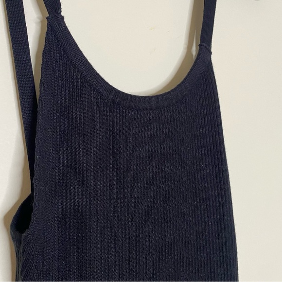 Black Knit Midi Dress with Slit - Size 8 - Picture 4 of 4